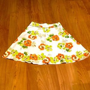 Liz Claiborne Cotton/Linen A-line Floral Skirt - Size 6